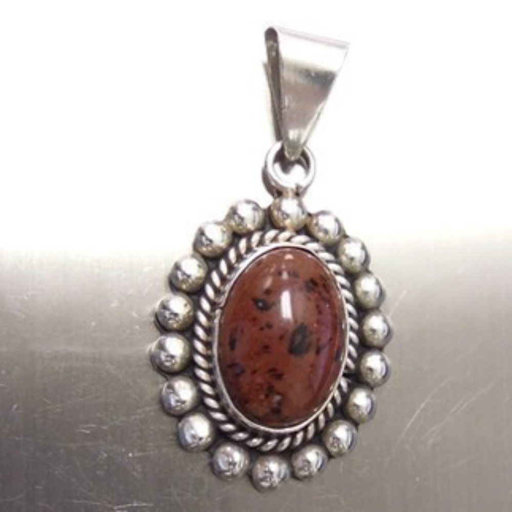 925 Sterling Silver Jasper Pendant 12.02g ﻿ ﻿
